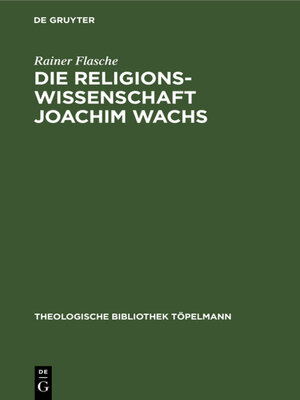cover image of Die Religionswissenschaft Joachim Wachs